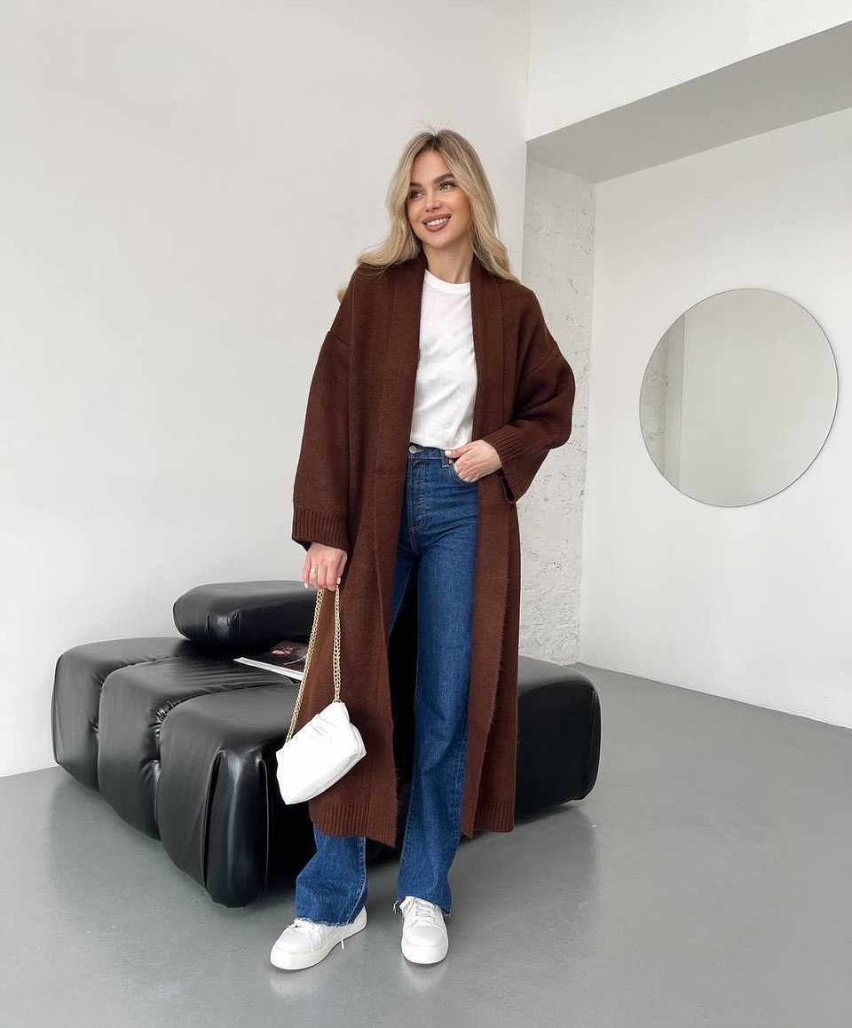 Soft Knit Open Front Longline Cardigan (Buy 2 Free Shipping)