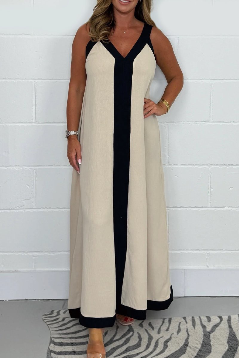 Elegant V-Neck Loose Fit Sleeveless Maxi Dress (Buy 2 Free Shipping)