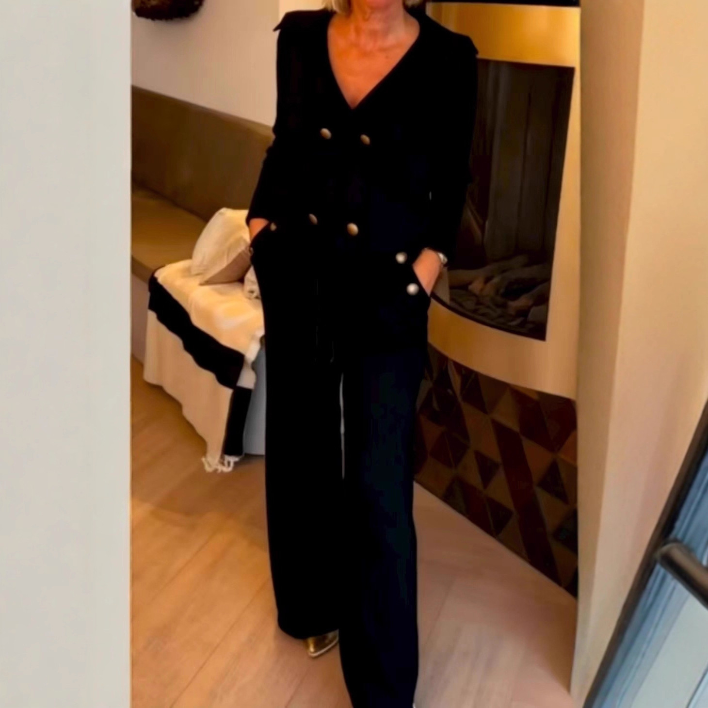 Elegant Button-Front Two Piece Set (Buy 2 Free Shipping)