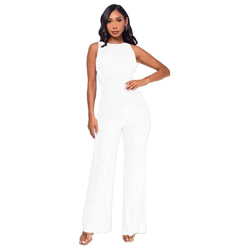 Elegant Sequin Sleeveless Wide-Leg Jumpsuit (Buy 2 Free Shipping)
