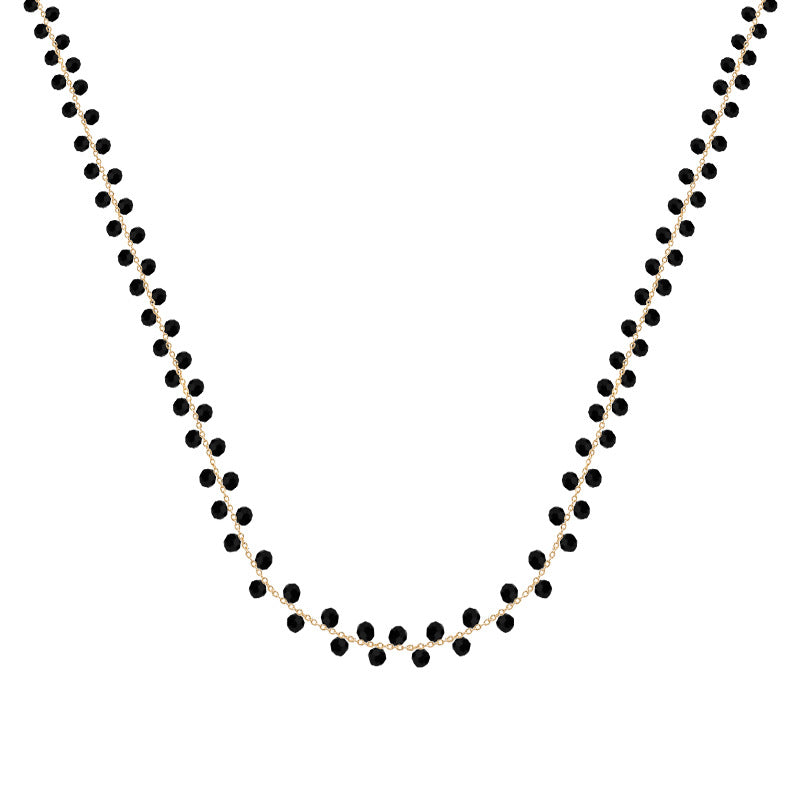 Elegant Black Crystal Pearl Necklace
