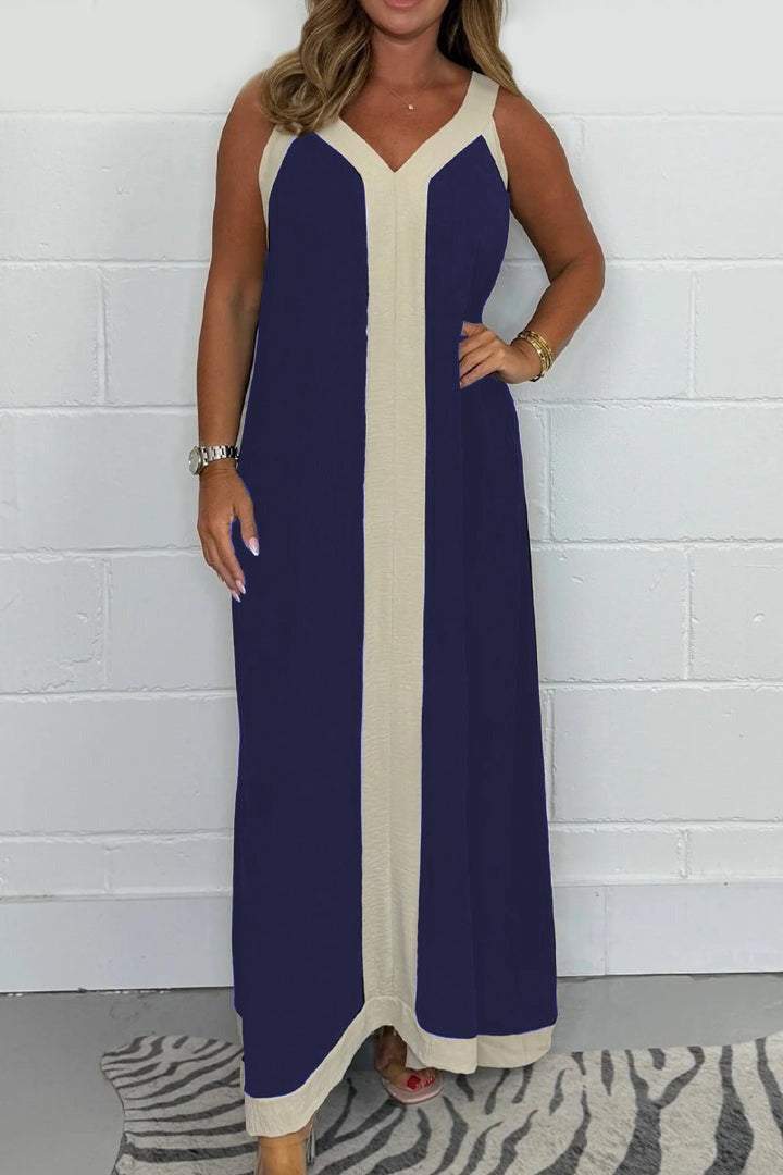 Elegant V-Neck Loose Fit Sleeveless Maxi Dress (Buy 2 Free Shipping)
