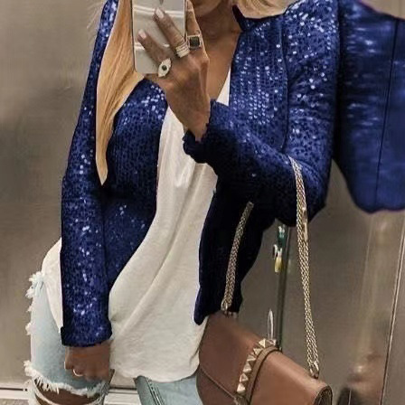 Sparkly Fit Long Sleeve Sequin Cardigan Jacket (Buy 2 Free Shipping)