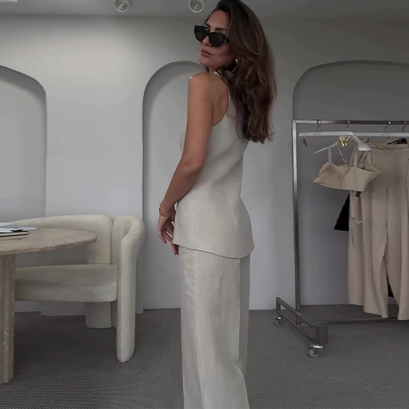 Gold Button Vest & City Pants 2 Pieces Set Suit