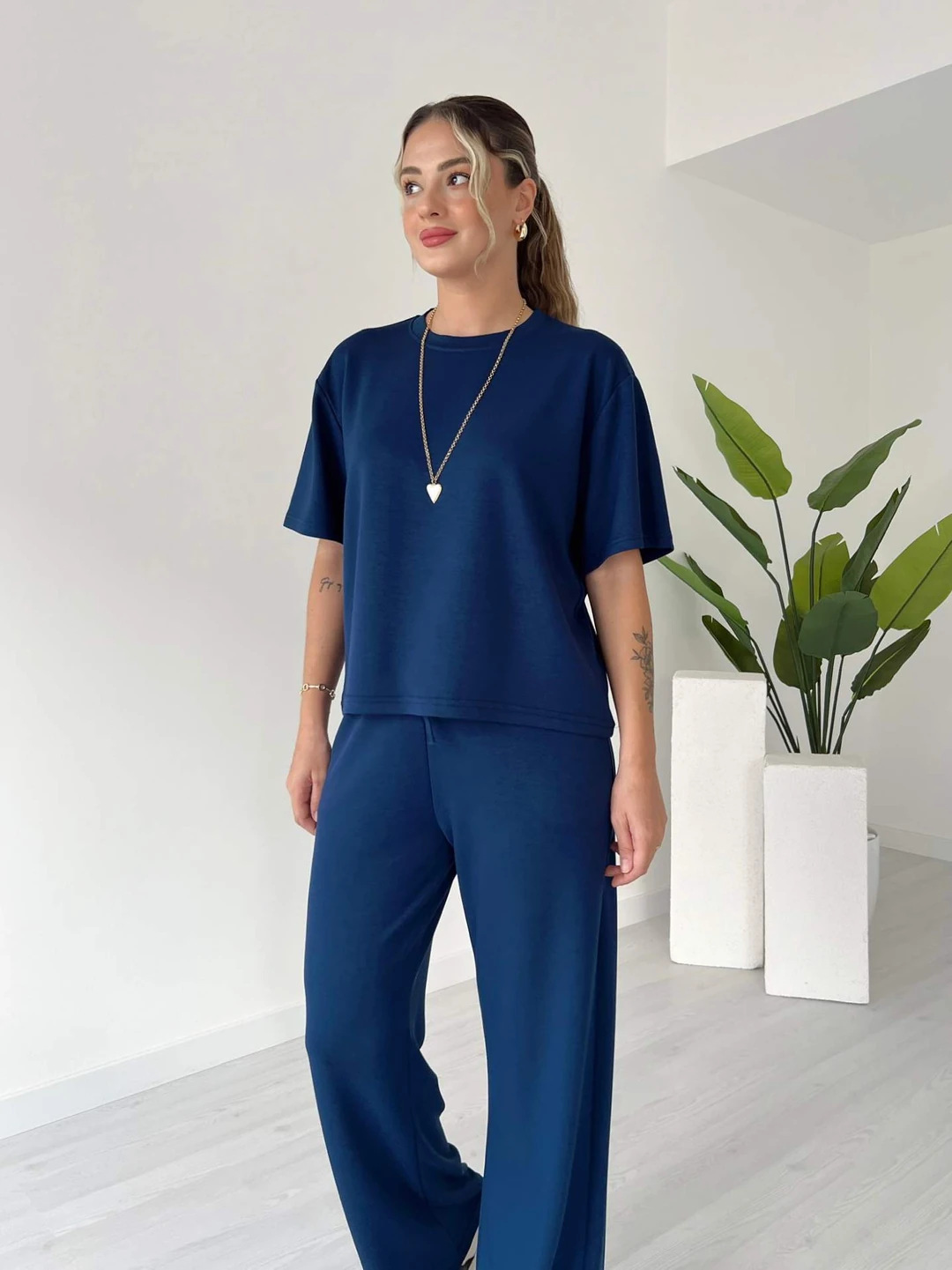 Casual Soft Knit Top and Drawstring Pants Two Piece Set (Buy 2 Free Shipping)