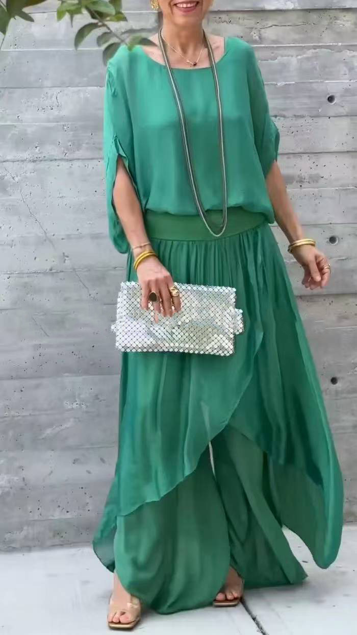 Elegant Asymmetrical Design Relaxed Fit Outfit (Buy 2 Free Shipping)