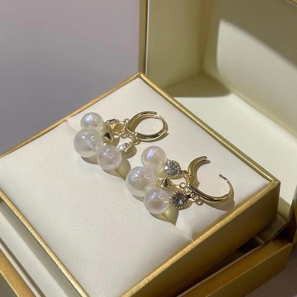 Radiant Pearl & Zircon Drop Earrings