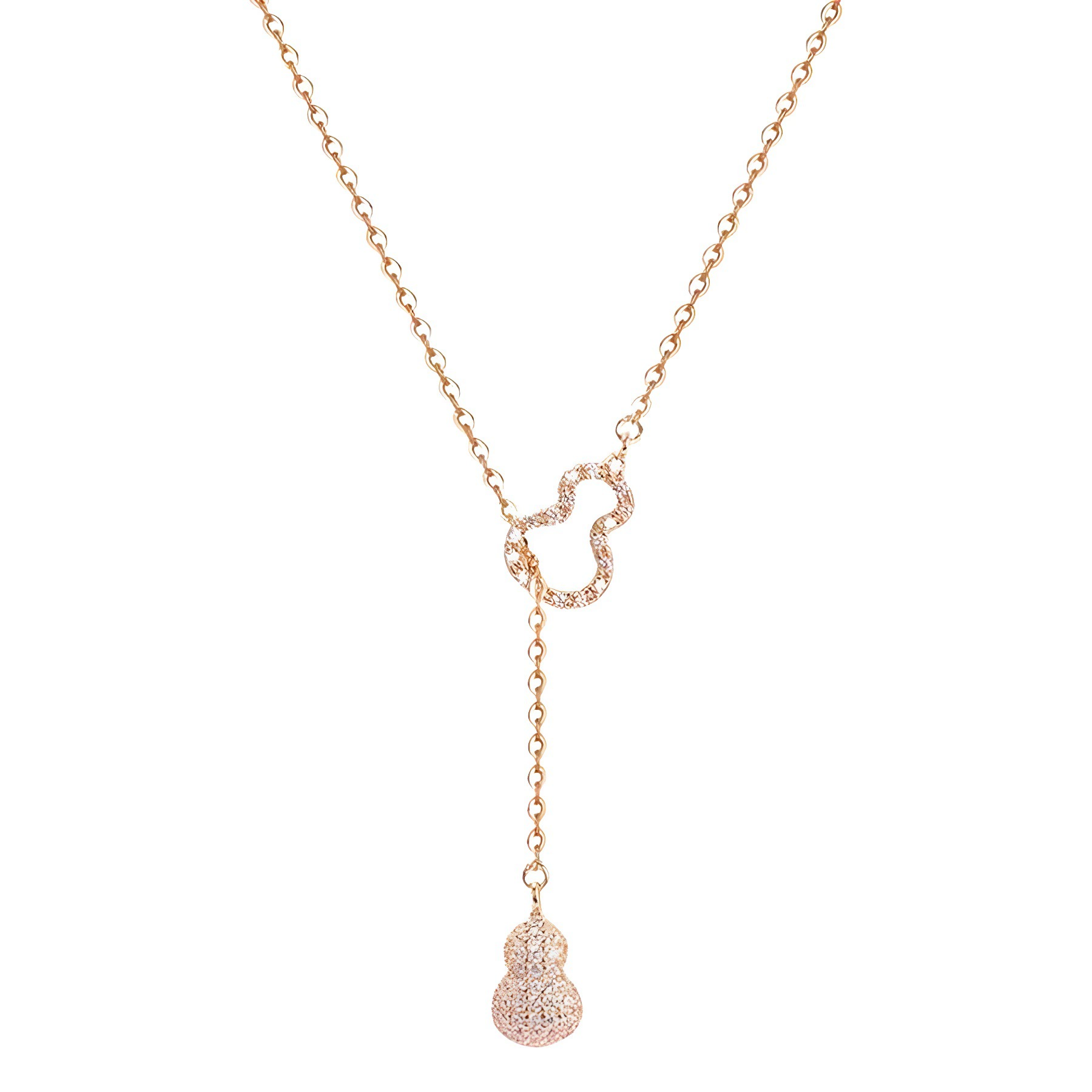 Elegant Gilded Pendant Necklace with Zircon