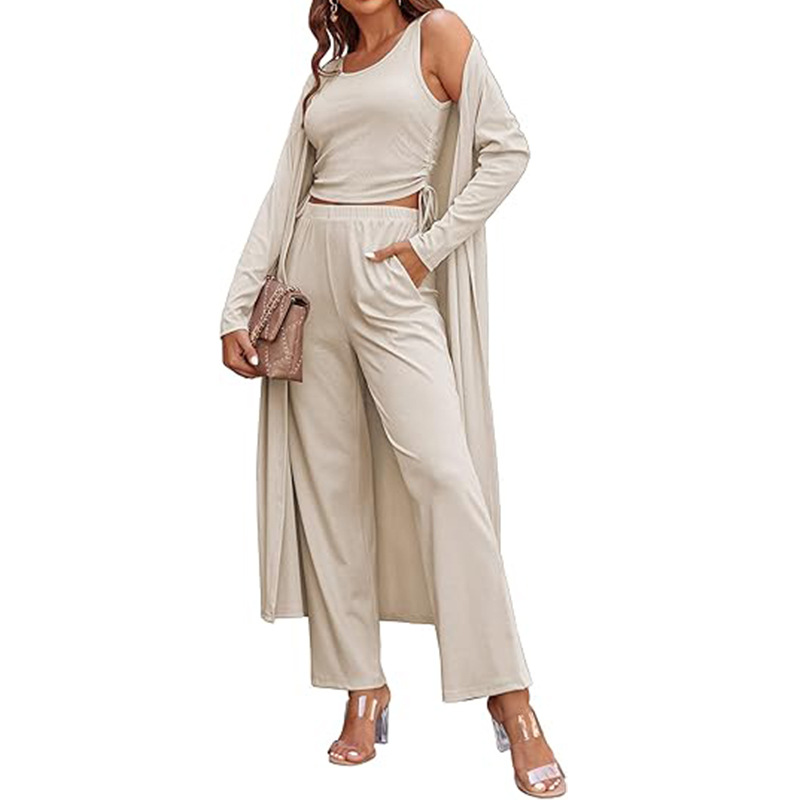 3 Piece Cardigan Lounge Set  (Buy 2 Free Shipping)