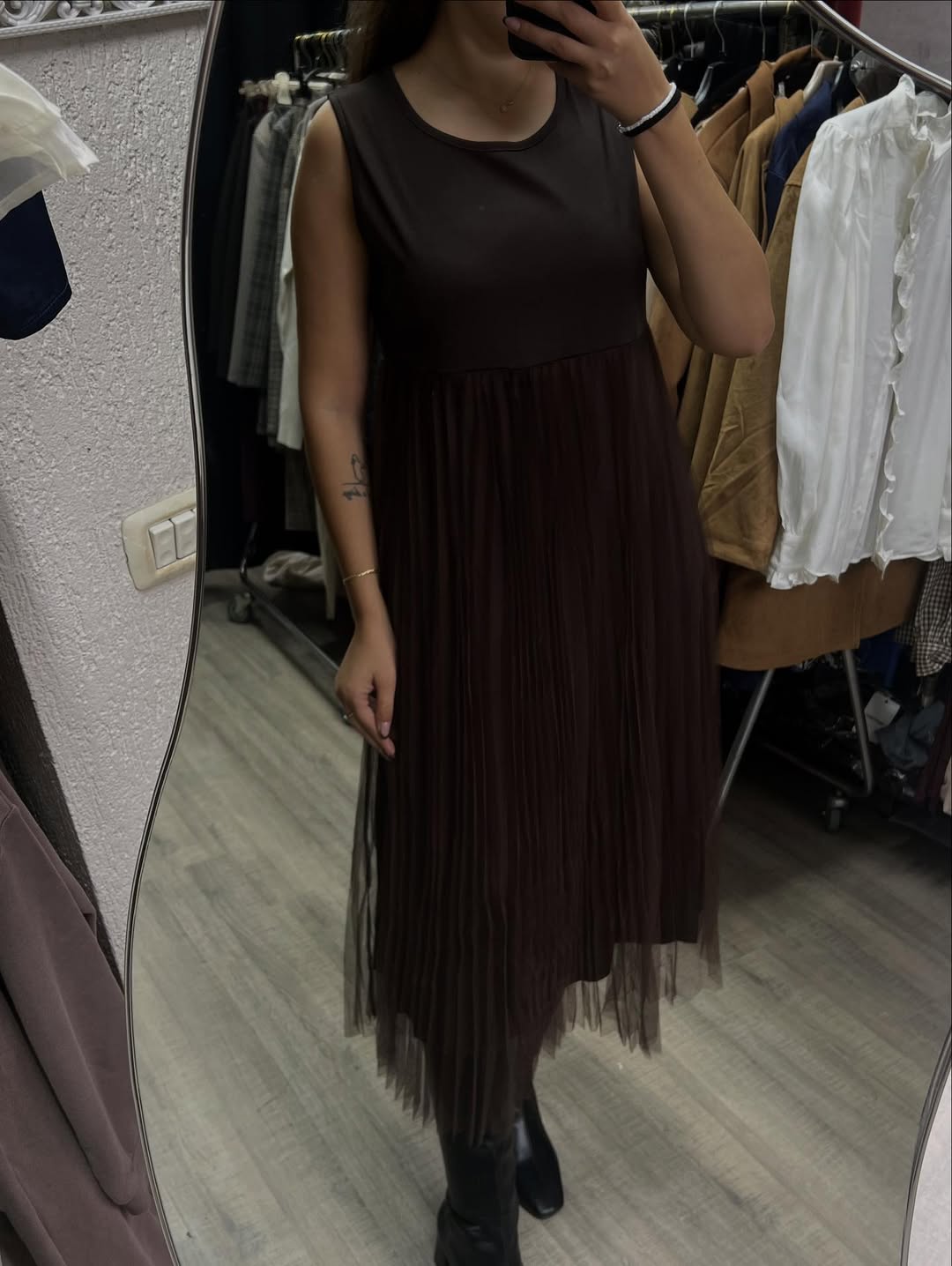 Soft Knit & Pleated Midi Dress (Buy 2 Free Shipping)