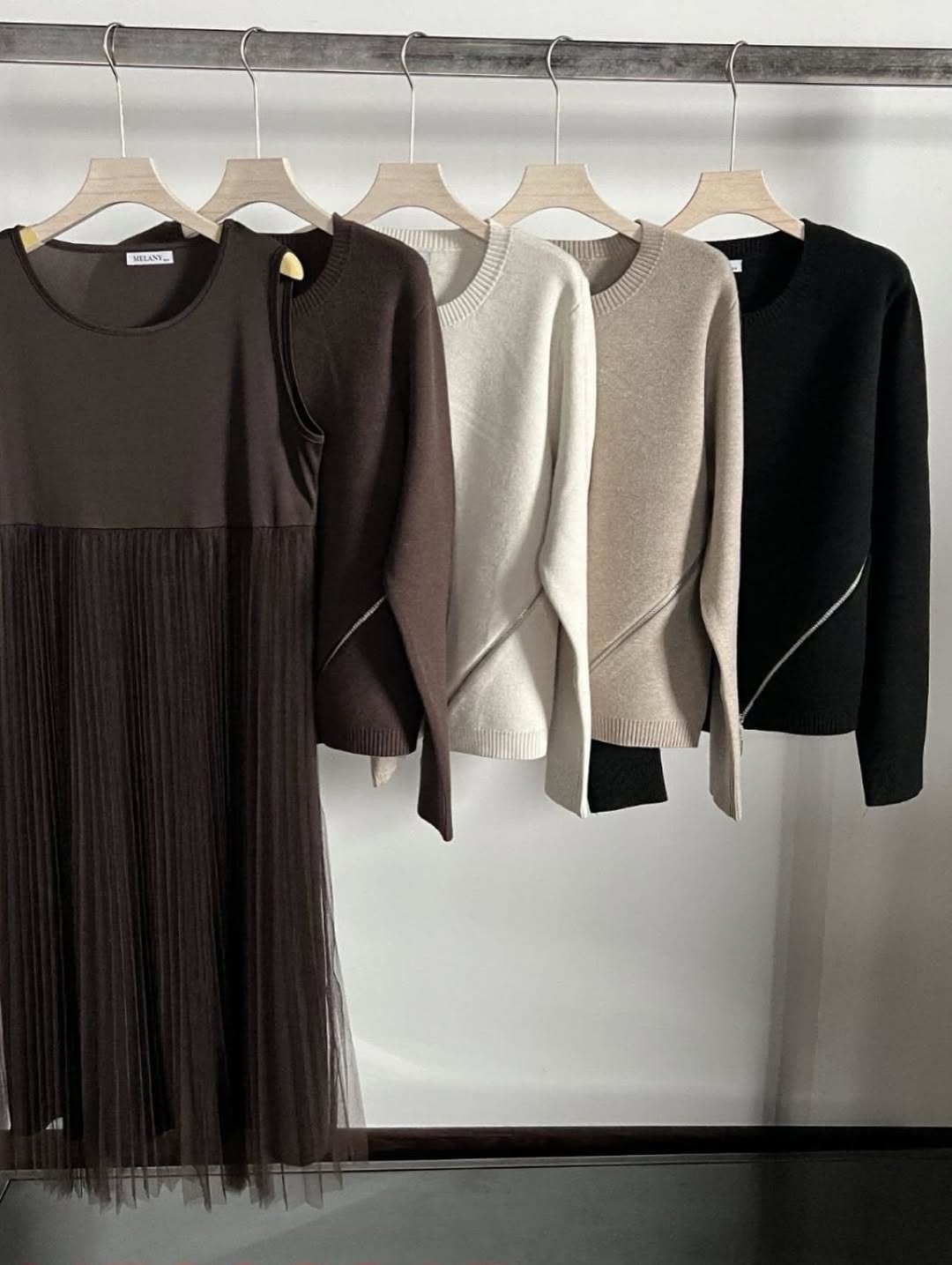 Soft Knit & Pleated Midi Dress (Buy 2 Free Shipping)