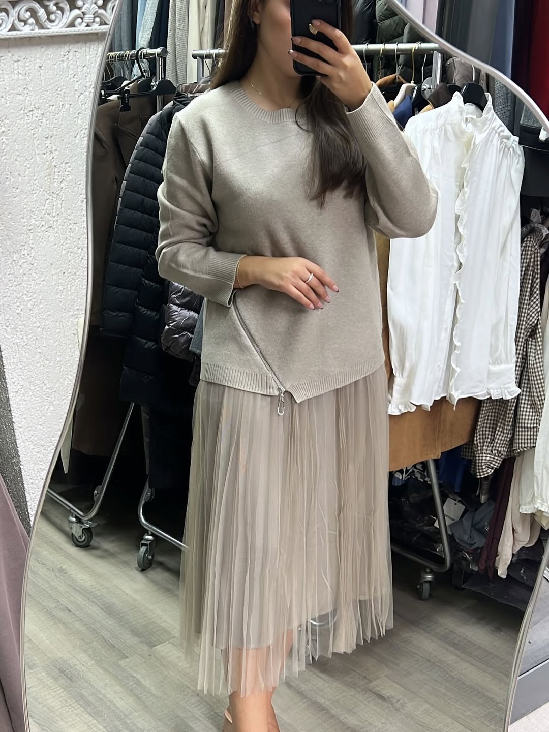 Soft Knit & Pleated Midi Dress (Buy 2 Free Shipping)