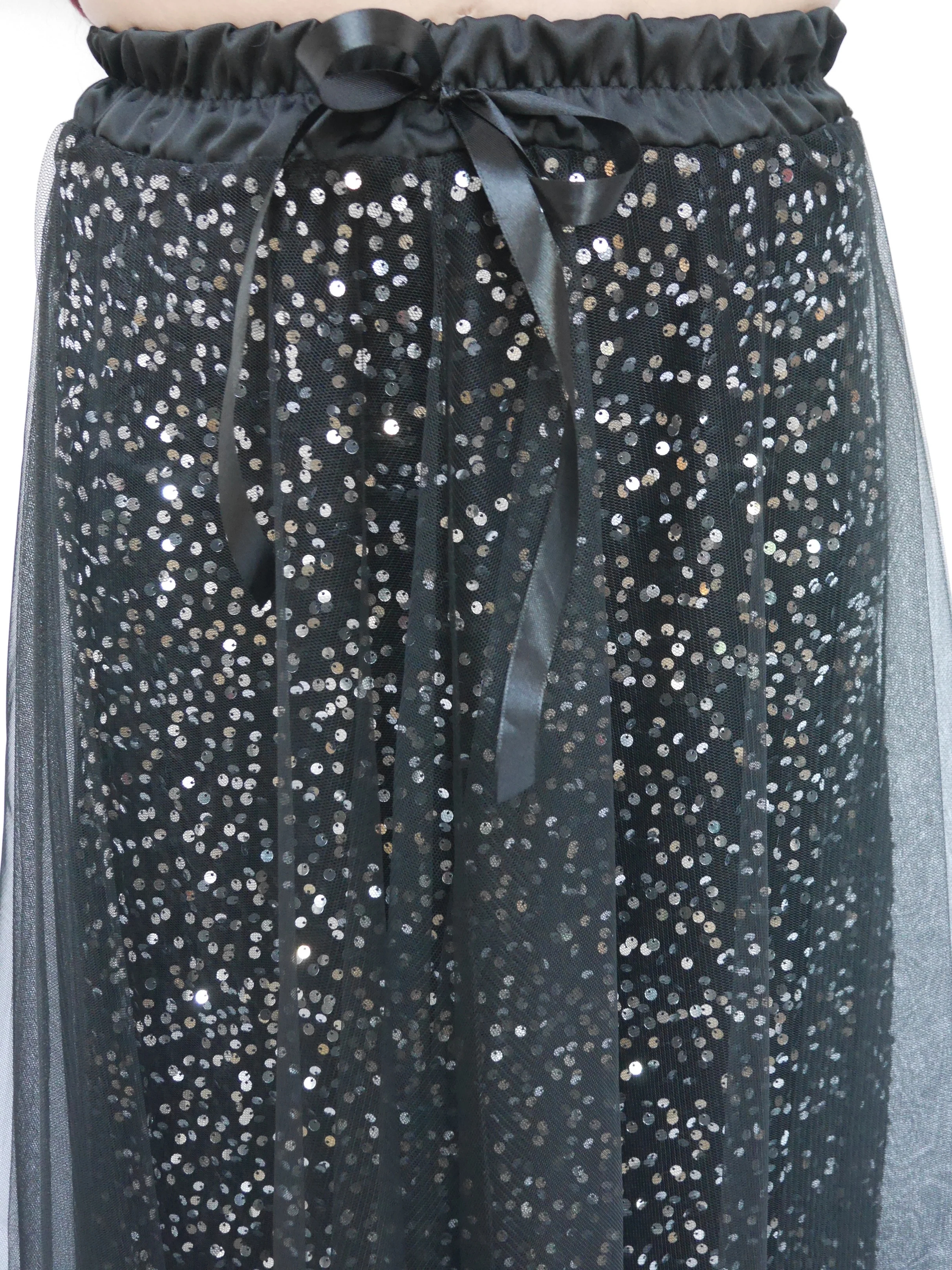 Layered Tulle Sequin Maxi Skirt (Buy 2 Free Shipping)
