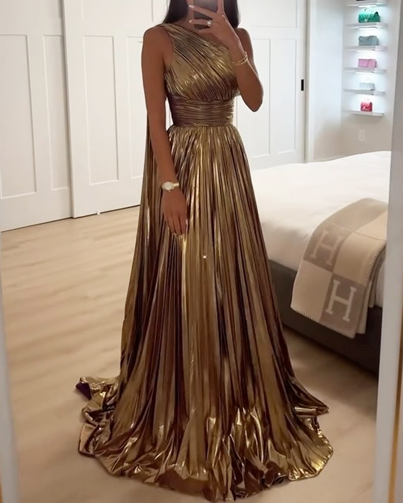 Elegant Pleated Party Dress