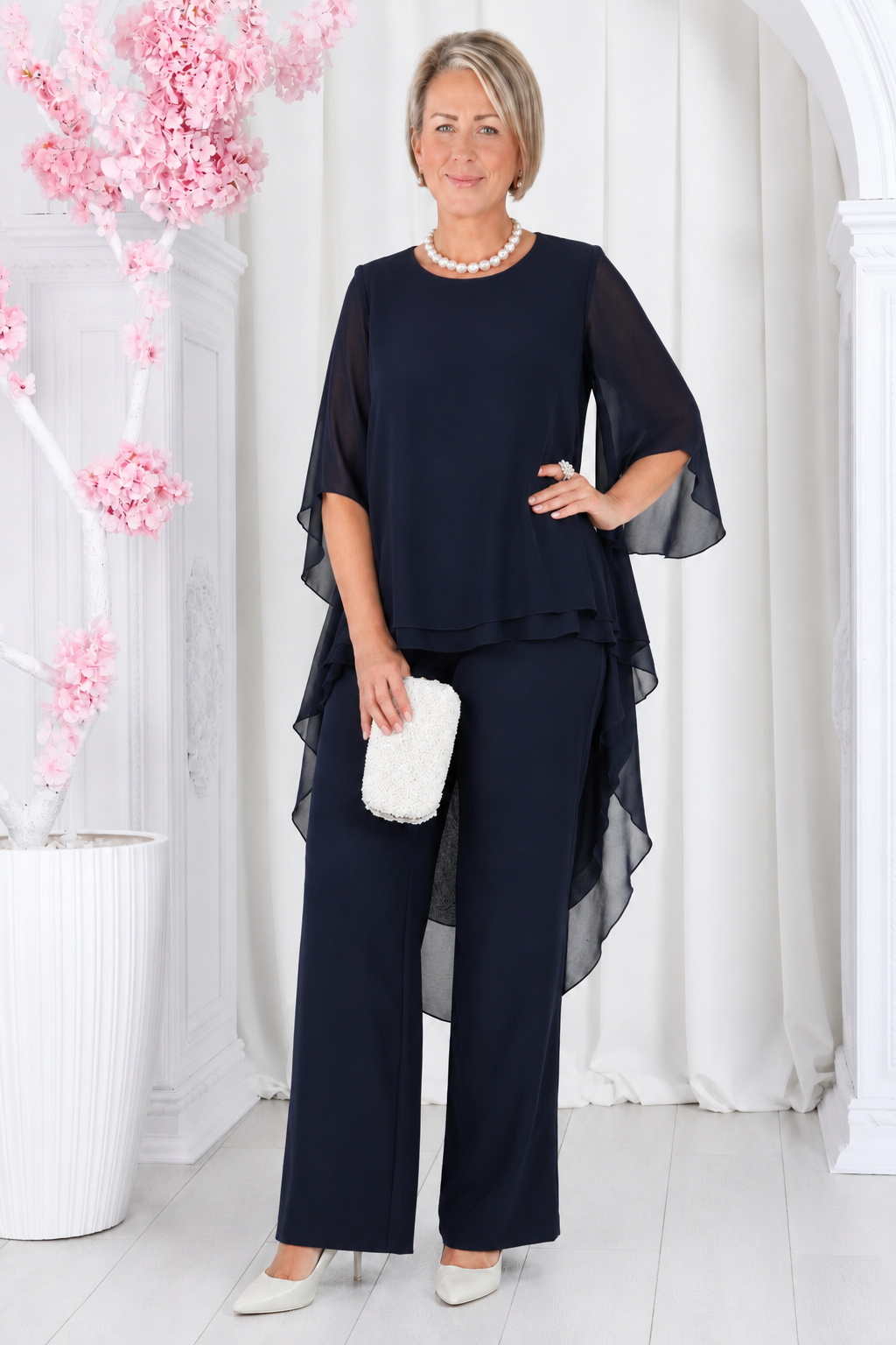 Elegant Layered High-Low Top and Pants Two Piece Set (Buy 2 Free Shipping)