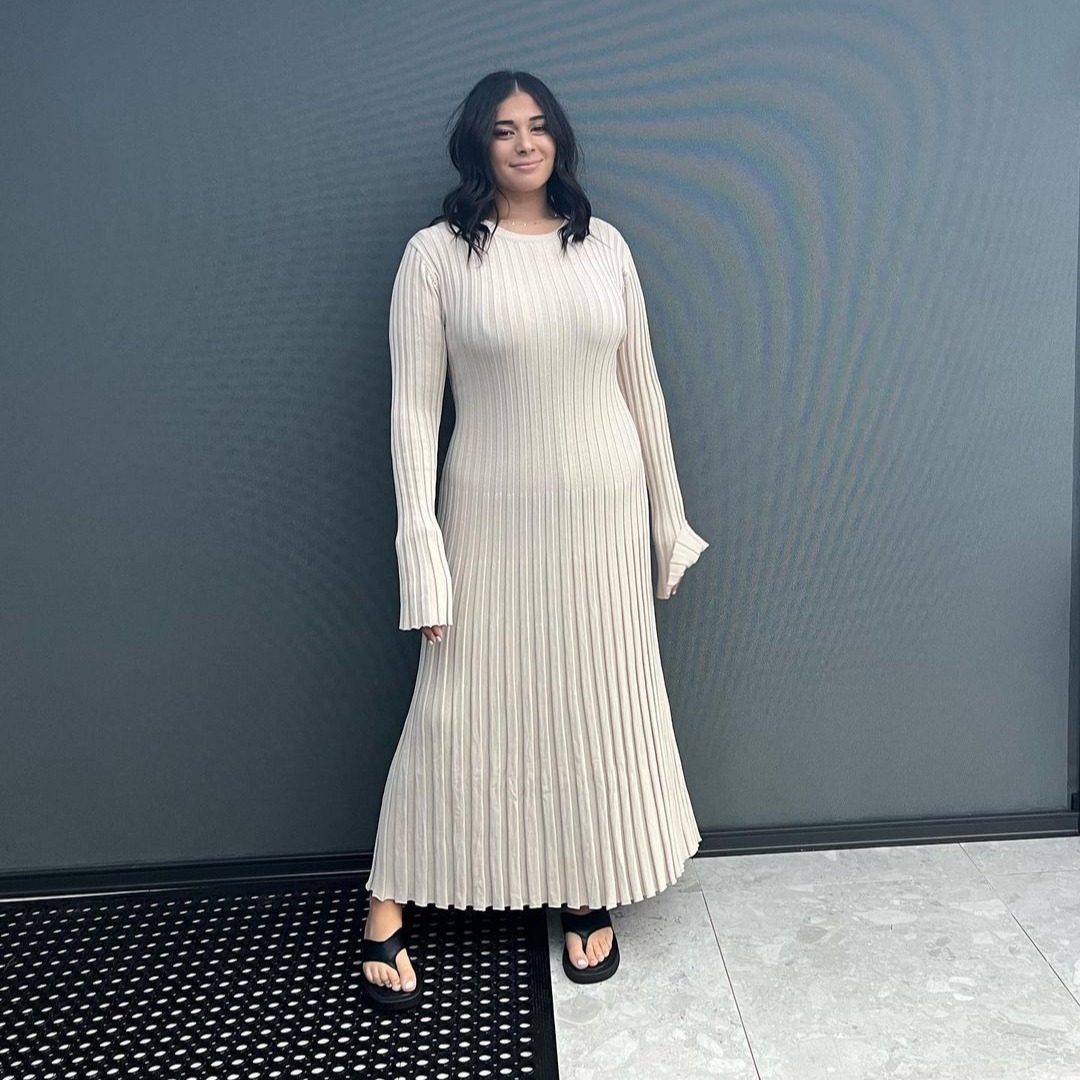 2024 Fall New Sleeved Knit Dress(Buy 2 Free Shipping)