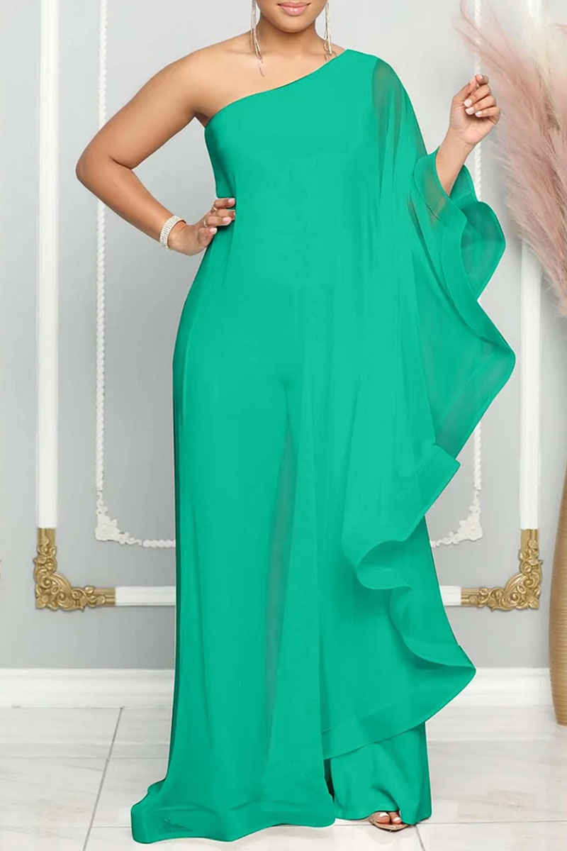 Elegant One Shoulder Ruffled Jumpsuits (Buy 2 Free Shipping)