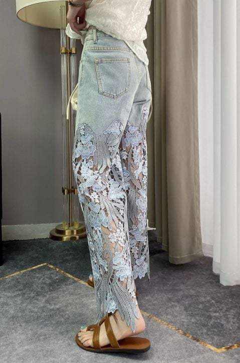 Last DAY 49% OFF❤️Hollow Lace Patchwork Jeans(BUY 2 FREE SHIPPING)