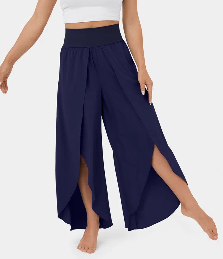 High Waisted Back Waistband Pocket Wide Leg Pants(Buy 2 Free Shipping)
