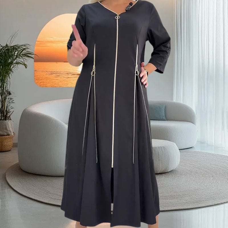 Fashion Zipper Front Long Dress (Buy 2 Free Shipping)