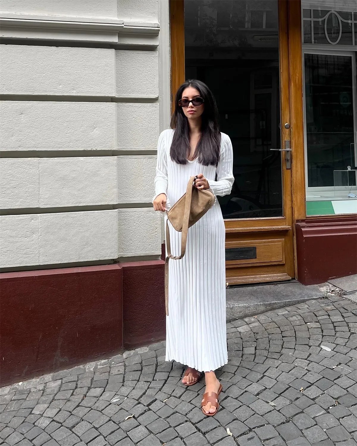 2024 Fall New Sleeved Knit Dress(Buy 2 Free Shipping)