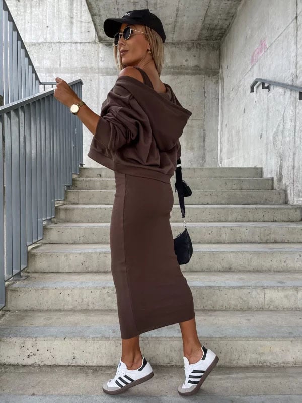 Women's Sleeveless Dress & Short Hoodie 2 Piece Set🍁Buy 2 Sets Free Shipping