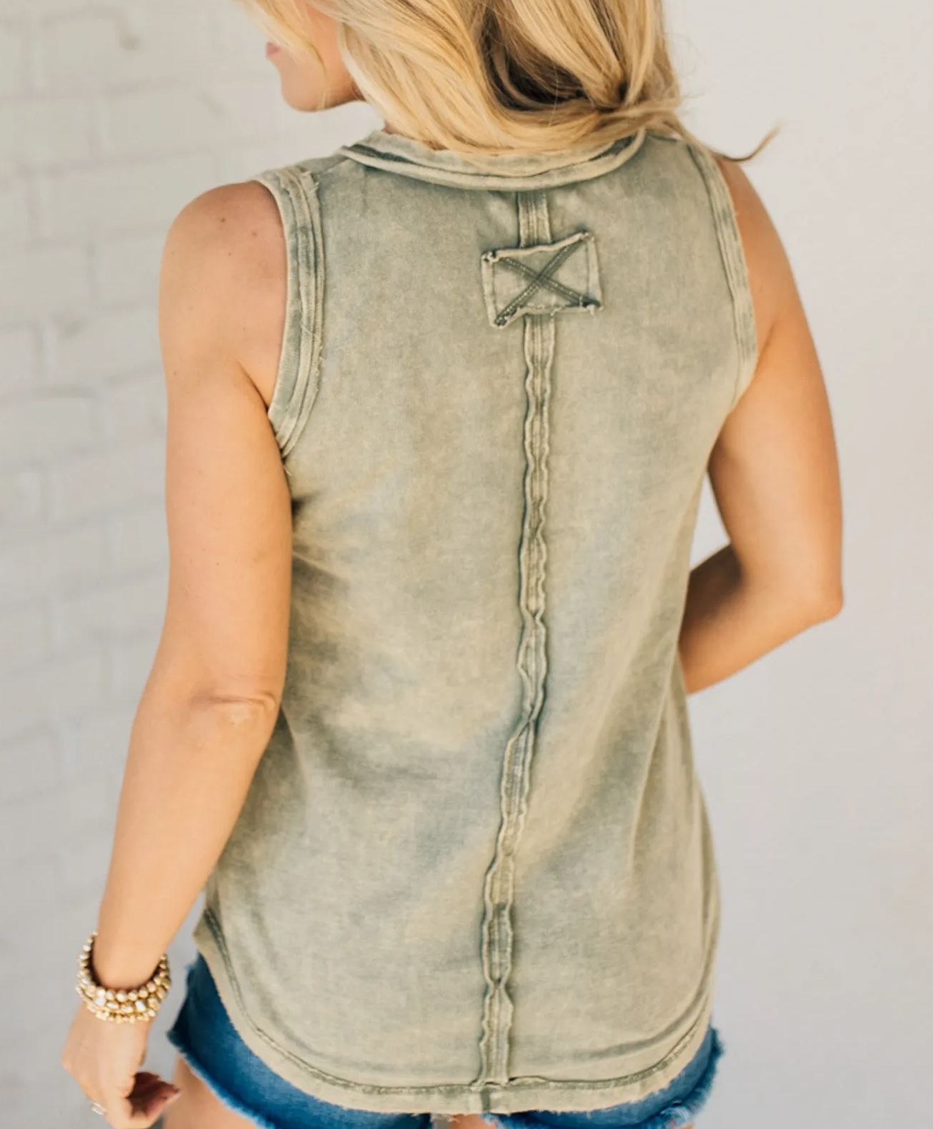 🔥2024 Summer Hot Sale🔥Button Mix Washed Henley Tank(BUY 2 FREE SHIPPING)