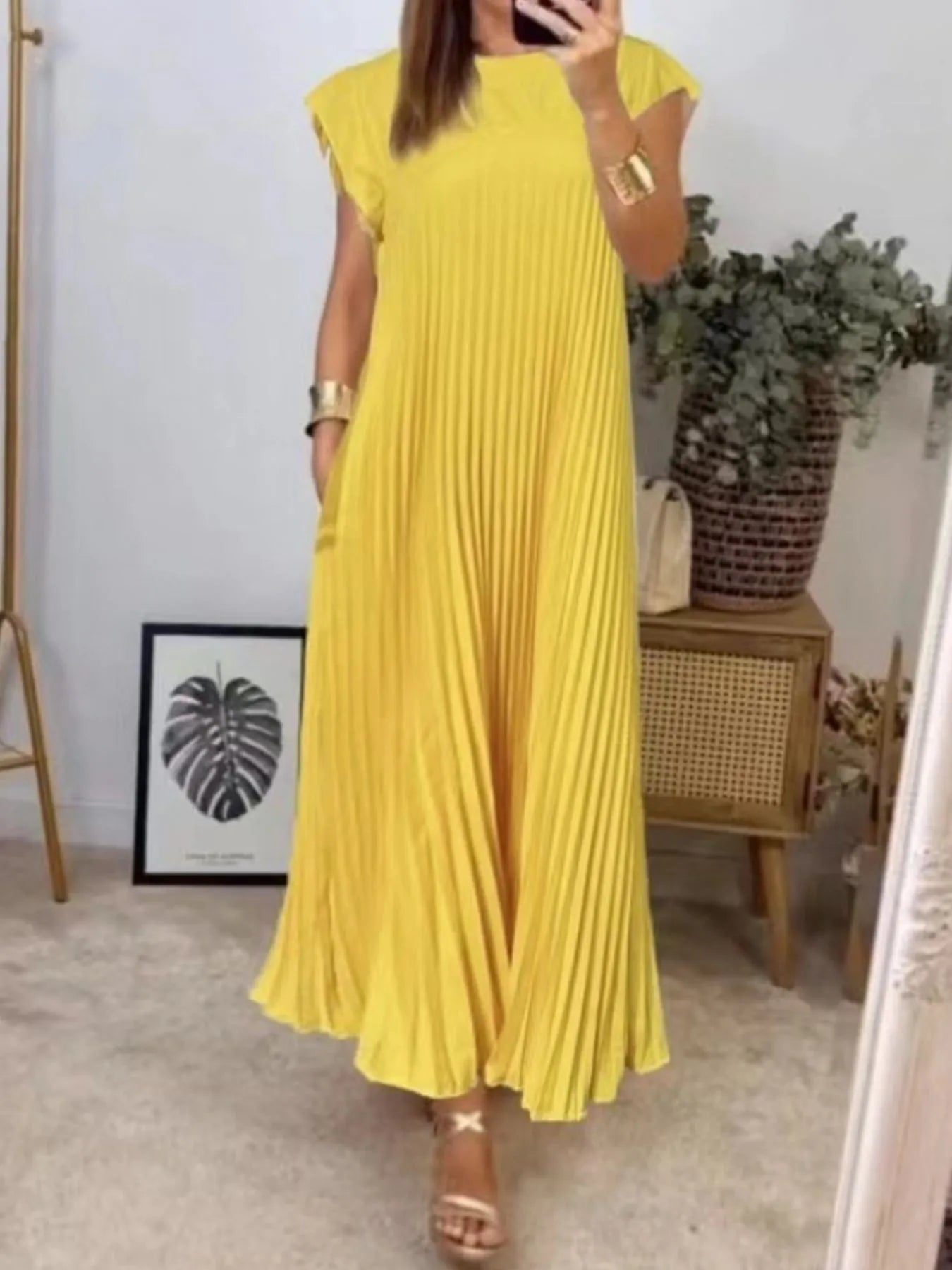 Effortless Chic Flowy Pleated Maxi Dress (Buy 2 Free Shipping)
