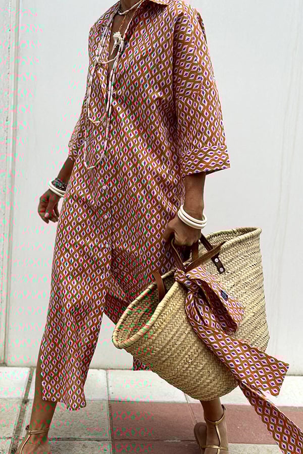 Striped Button-Down Relaxed Shirt Dress