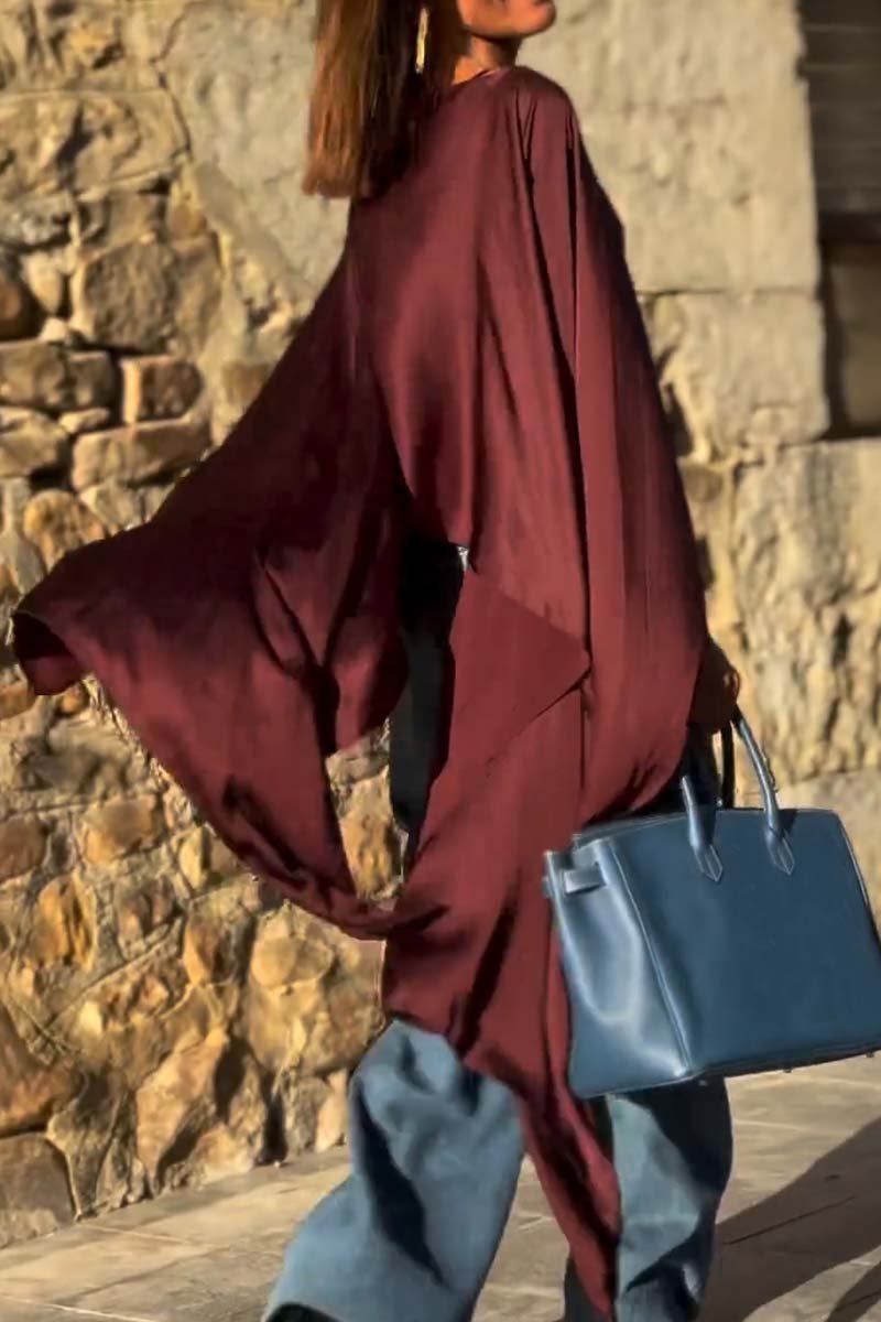 Irregular Hem Satin Top (Buy 2 Free Shipping)