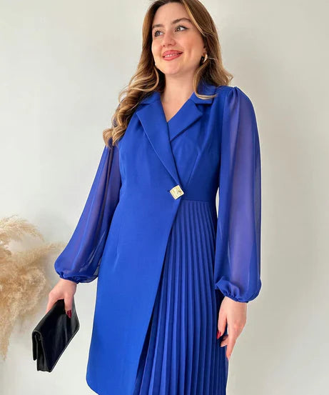 Elegant Pleated Blazer Dress (Buy 2 Free Shipping)