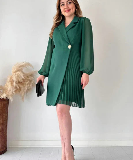 Elegant Pleated Blazer Dress (Buy 2 Free Shipping)