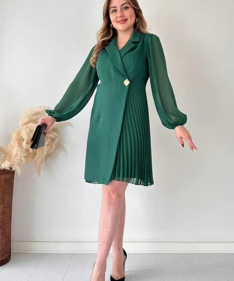 Elegant Pleated Blazer Dress (Buy 2 Free Shipping)