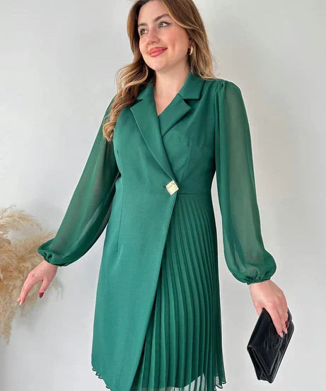 Elegant Pleated Blazer Dress (Buy 2 Free Shipping)