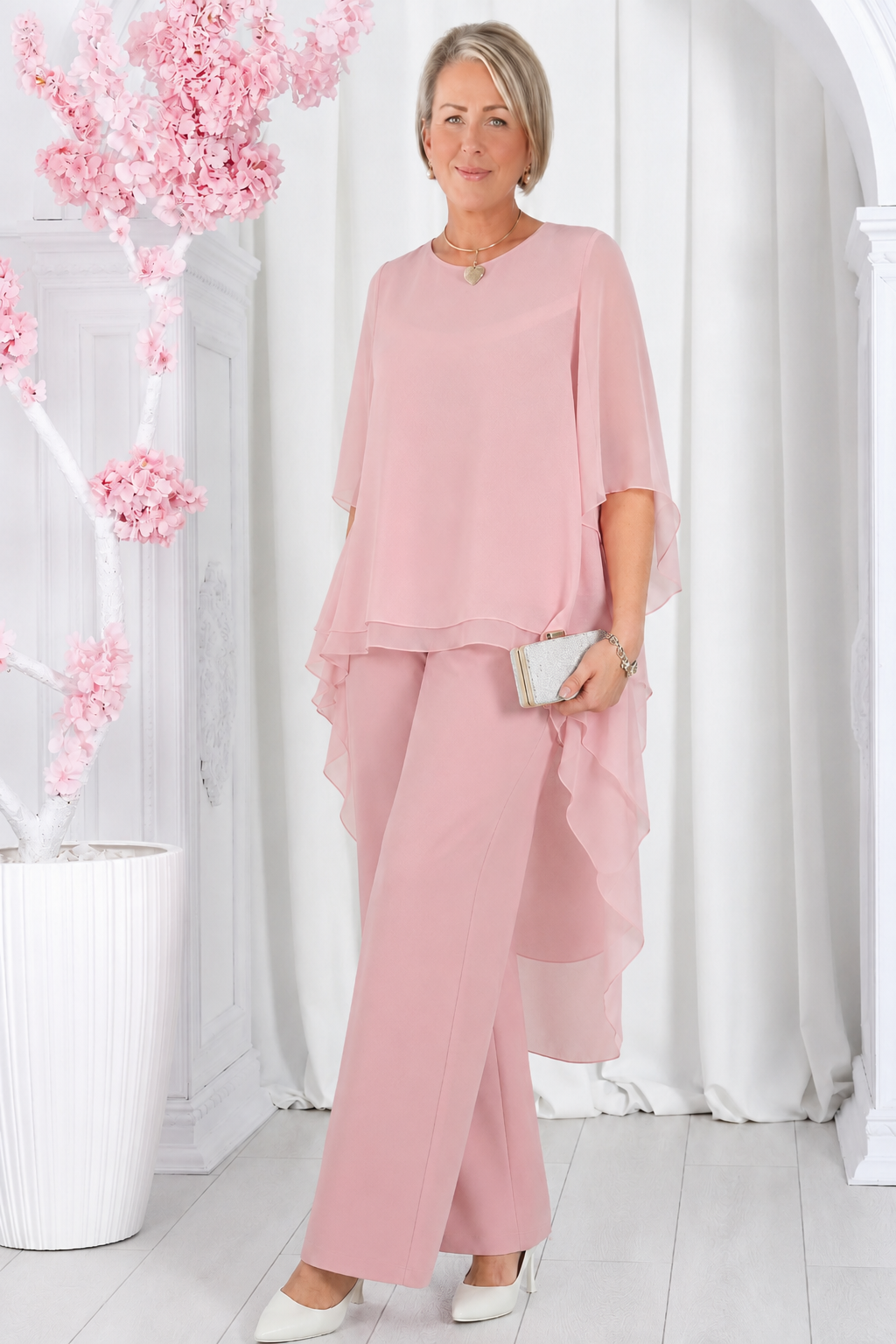 Elegant Layered High-Low Top and Pants Two Piece Set (Buy 2 Free Shipping)