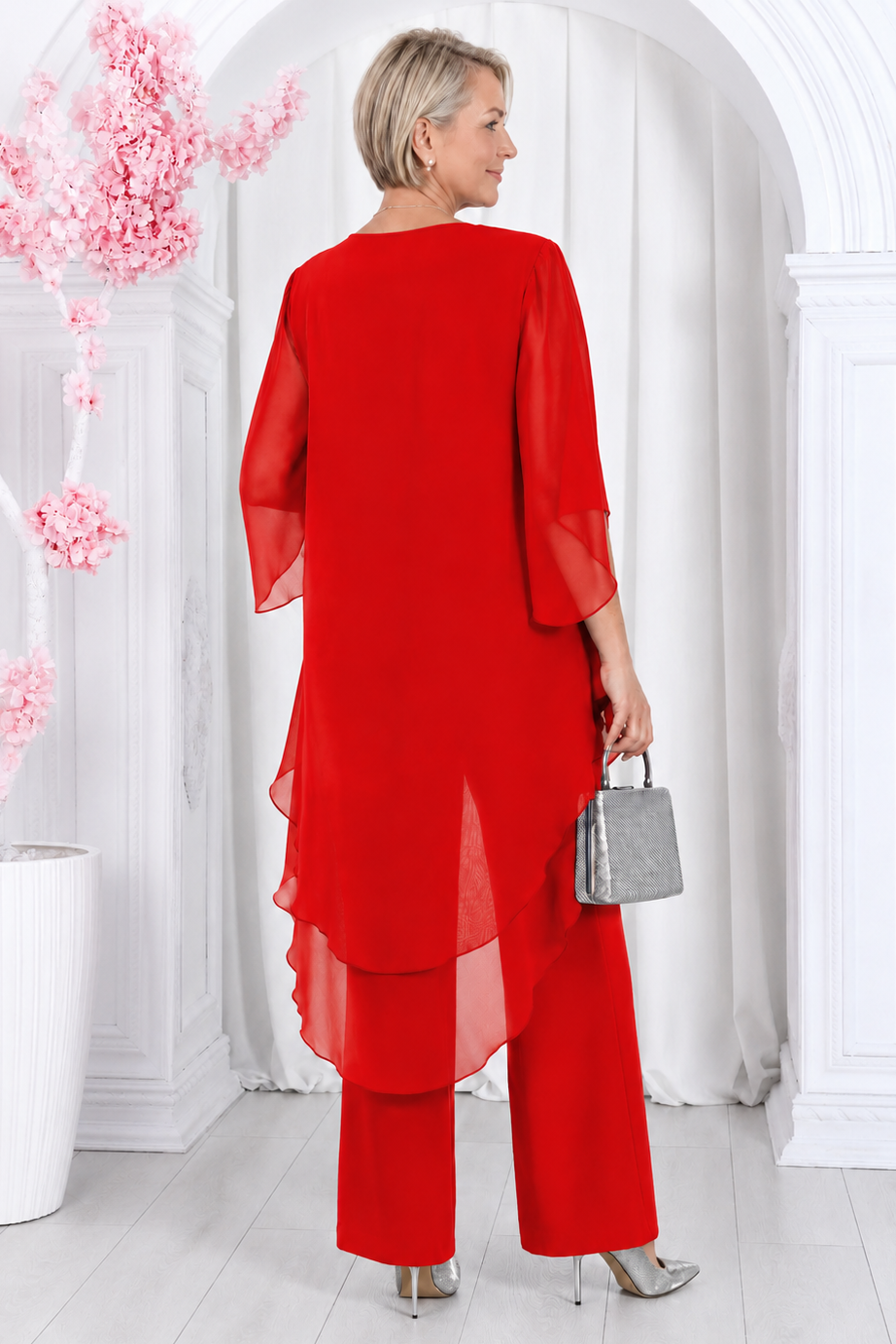 Elegant Layered High-Low Top and Pants Two Piece Set (Buy 2 Free Shipping)