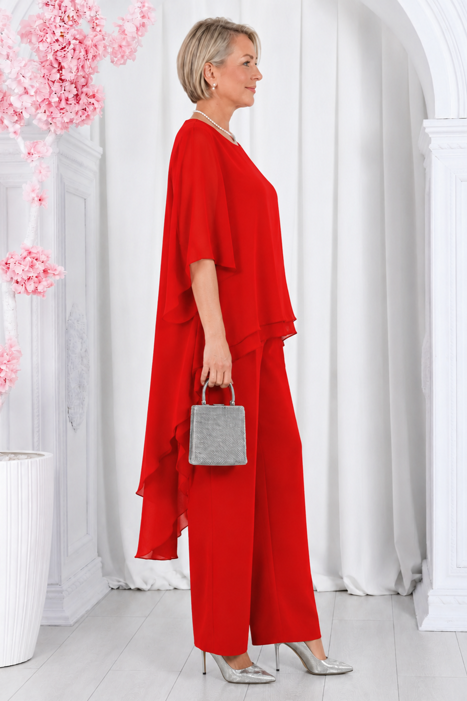 Elegant Layered High-Low Top and Pants Two Piece Set (Buy 2 Free Shipping)