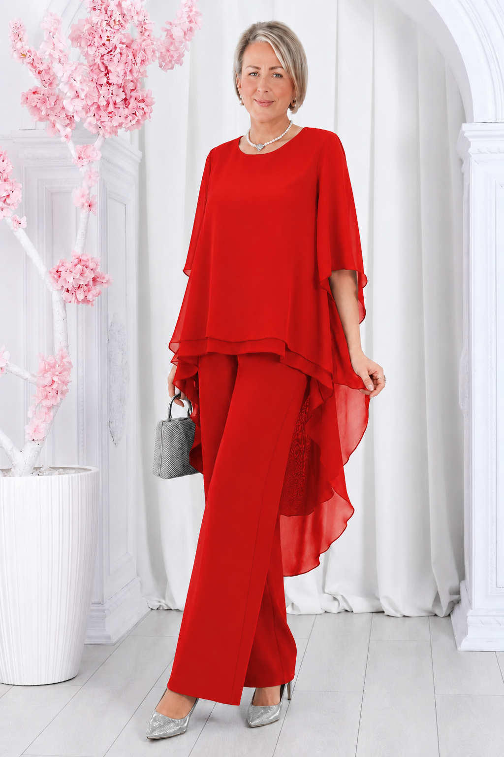Elegant Layered High-Low Top and Pants Two Piece Set (Buy 2 Free Shipping)