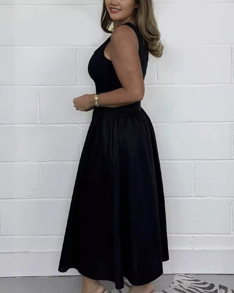 Casual Stretch Tank Pocket Midi Dress (Buy 2 Free Shipping)