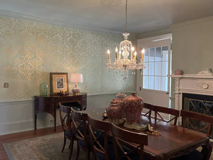 Vintage Grass Leather Pattern Wall Stencil