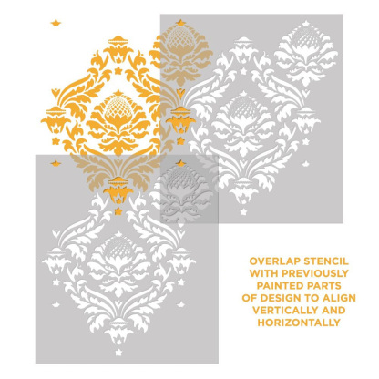 Anna Pine Cone Damask Craft Wall Stencil