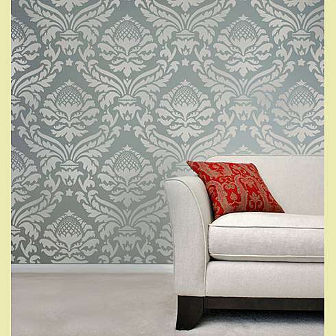 Anna Pine Cone Damask Craft Wall Stencil