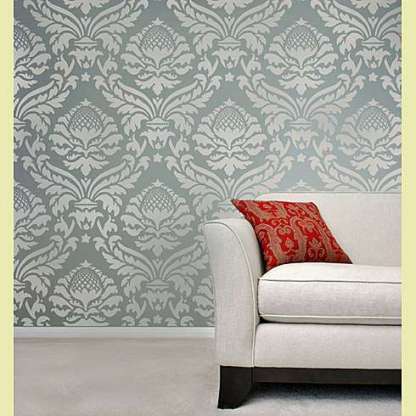 Anna Pine Cone Damask Craft Wall Stencil