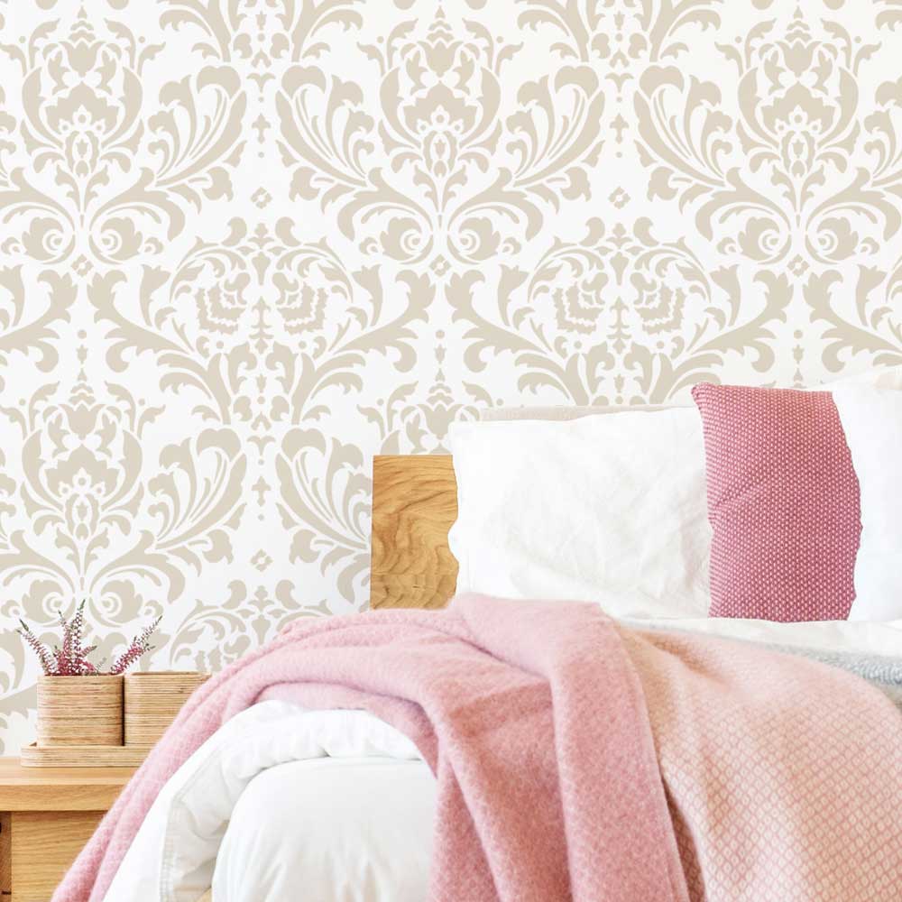 Vintage Grass Leather Pattern Wall Stencil