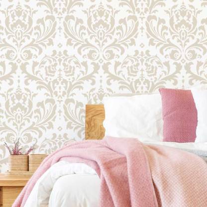 Vintage Grass Leather Pattern Wall Stencil