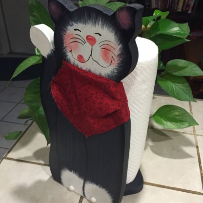 Black Cat Paper Towel Holder