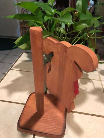 Brown Scarf Dog Paper Towel Holder