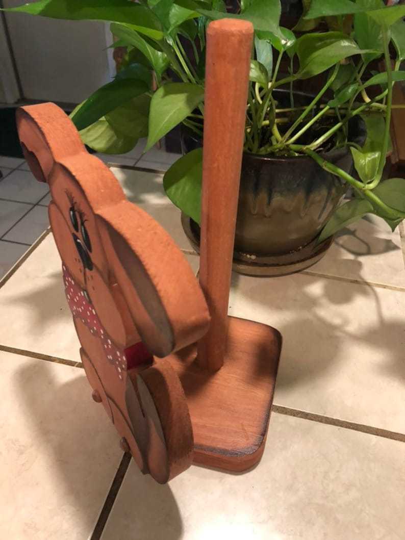 Brown Scarf Dog Paper Towel Holder