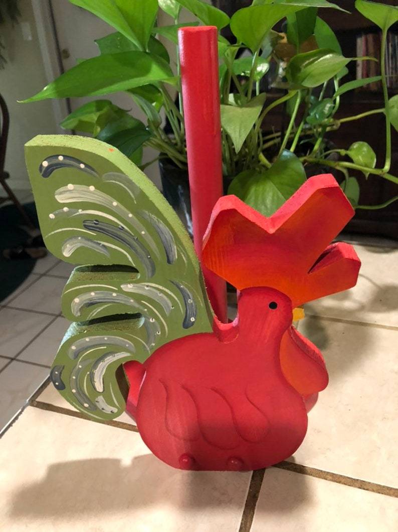 Red Rooster Paper Towel Holder