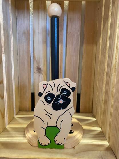 Pug Dog Paper Towel Holder
